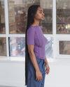 BASERANGE ruffled ribbed cotton T-shirt, Portugal BAS-TTOM3-CR-AU25-VENET PURPLE (TTO3-RB-000)